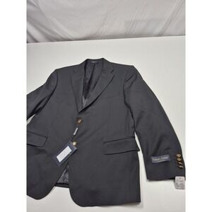 Roberto Zanieri Blazer Mens 44R Gray Super 100s Wool Gold Buttons Italy NWT